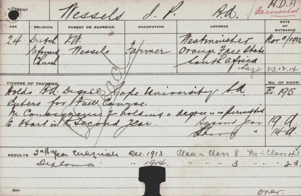 Wessels, IP (Hawkesbury Diploma of Agriculture (HDA))