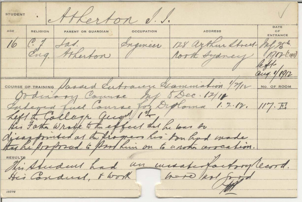 ATHERTON, J J (Hawkesbury Diploma of Agriculture (HDA))