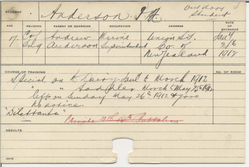 ANDERSON, IF (Special Courses - Dairy &amp; Saddlery)