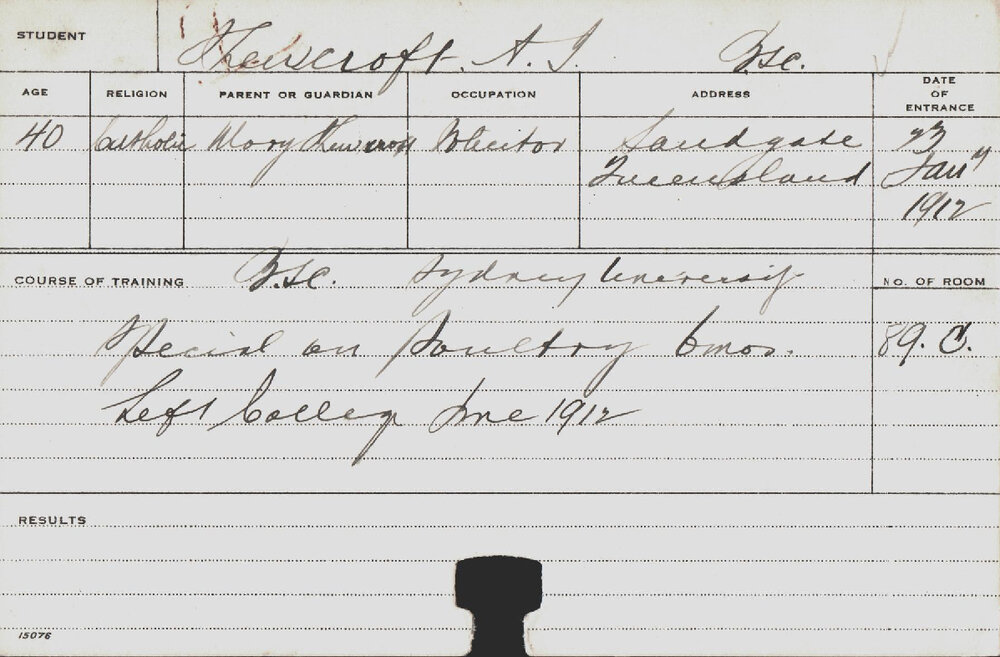 SHEWCROFT, AJ (Special Course - Poultry)