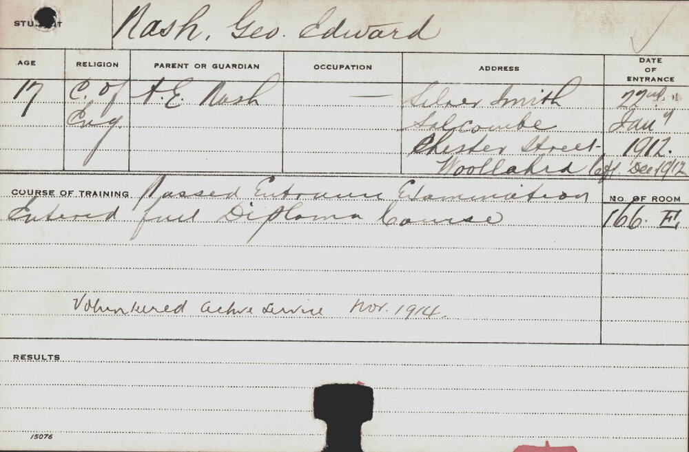 NASH, Geo Edward (Full Diploma Course)