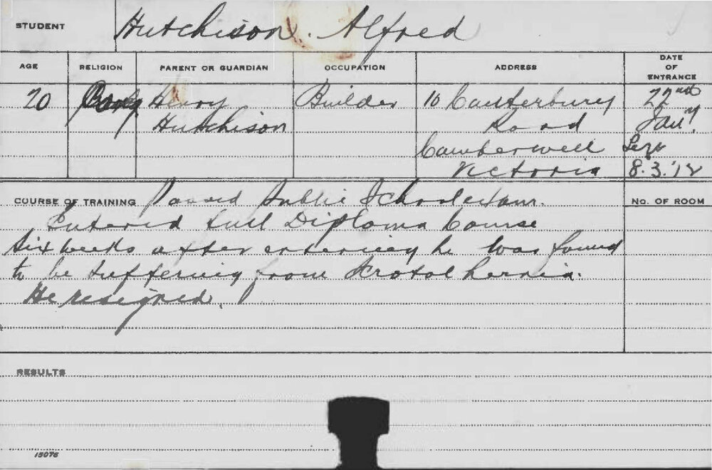 HUTCHISON, Alfred (Hawkesbury Diploma of Agriculture (HDA))