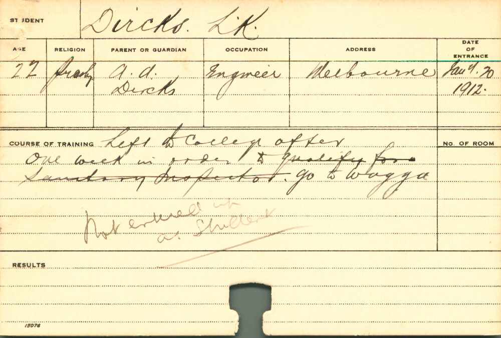 DIRCKS, LK (Course Not Identified)