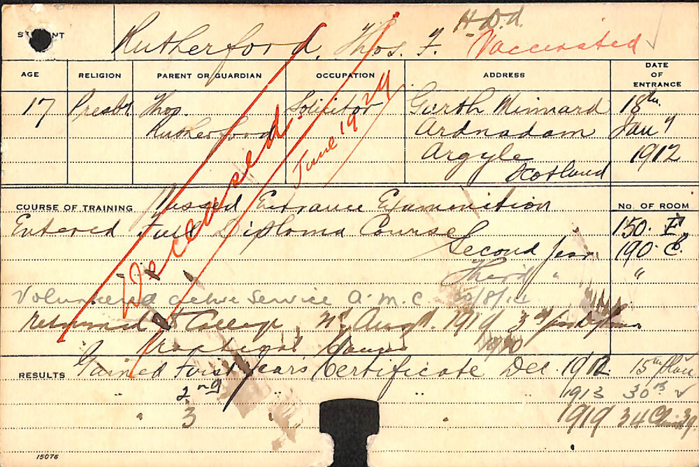 RUTHERFORD, Thos. F (Hawkesbury Diploma of Agriculture (HDA), Practical Courses)