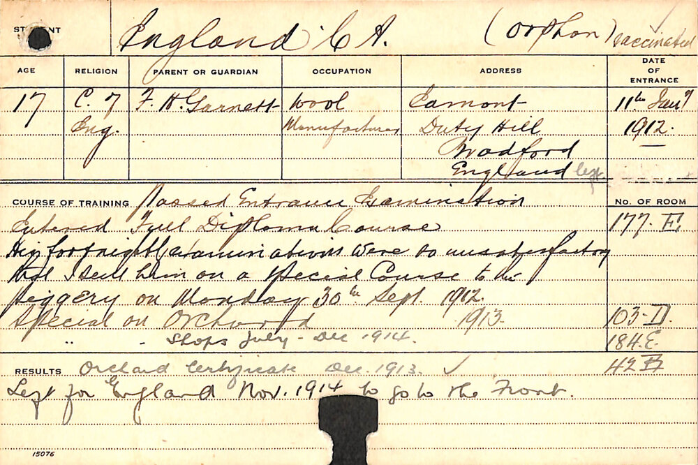 ENGLAND, CA (Special Course - Piggery, Orchard &amp; Shops)