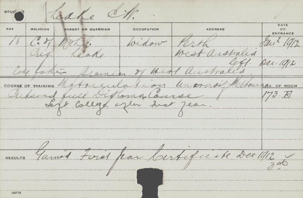 LEAKE, EW (Full Diploma Course)