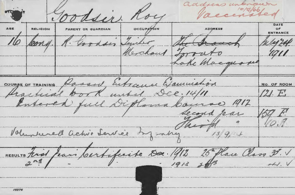 GOODSIR, Roy (Hawkesbury Diploma of Agriculture (HDA))