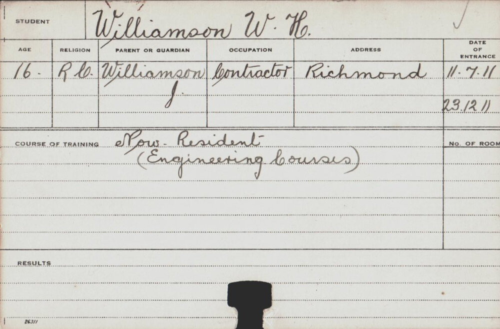 Williamson, WH (Engineering Course)