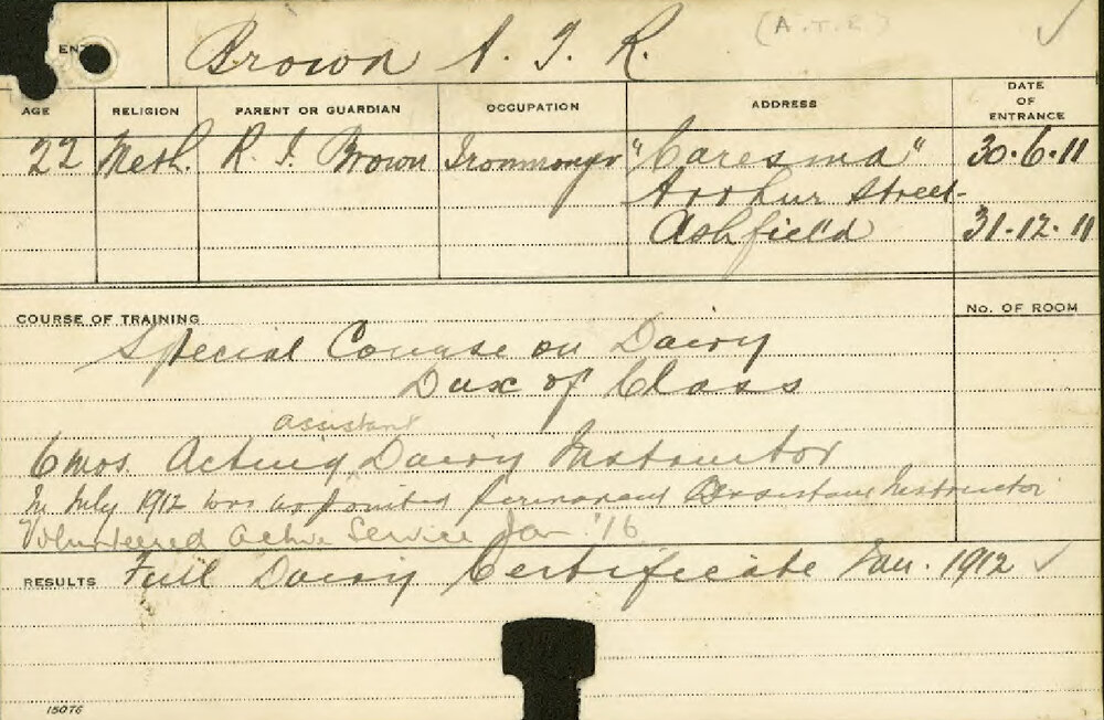 BROWN, ATR (Certificate - Dairy)