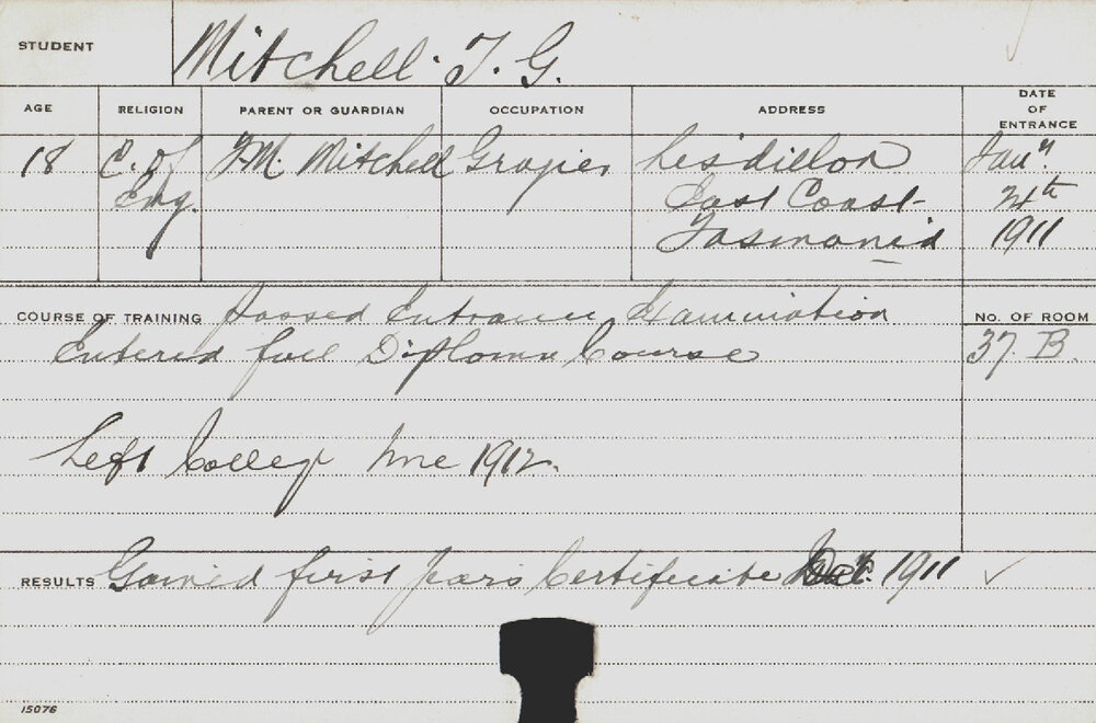 MITCHELL, TG (Full Diploma Course)