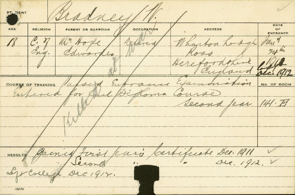 BRADNEY, WC (Hawkesbury Diploma of Agriculture (HDA))
