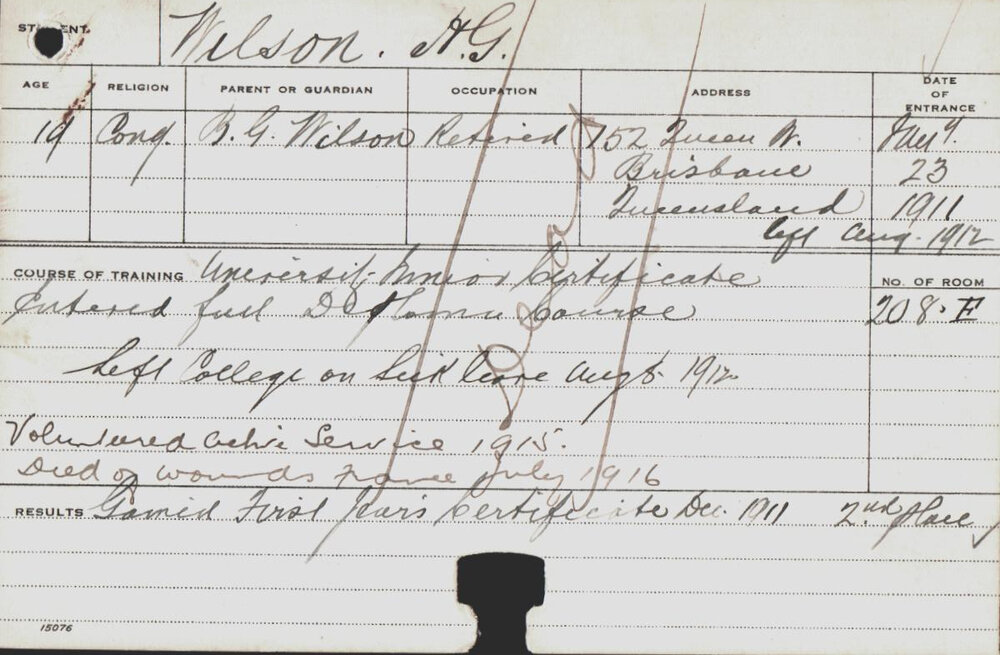Wilson, HG (Full Diploma Course)
