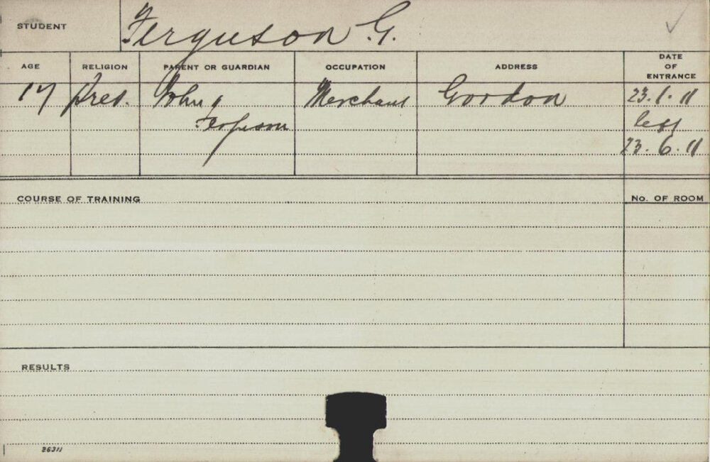 FERGUSON, G (Course Not Identified)