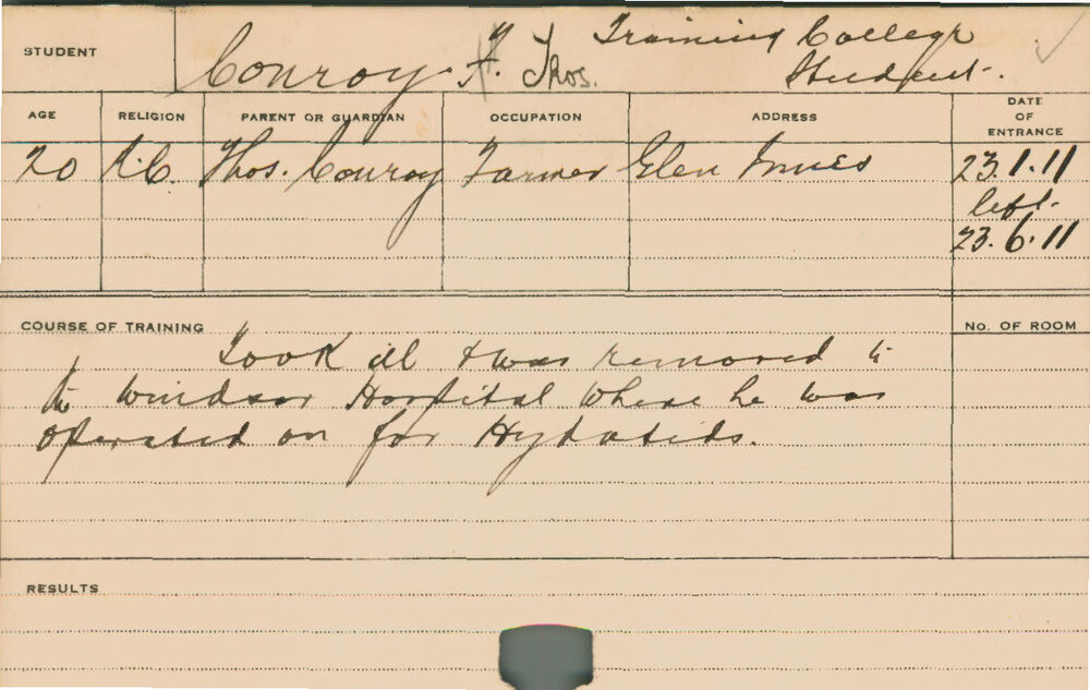 CONROY, T (Course Not Identified)