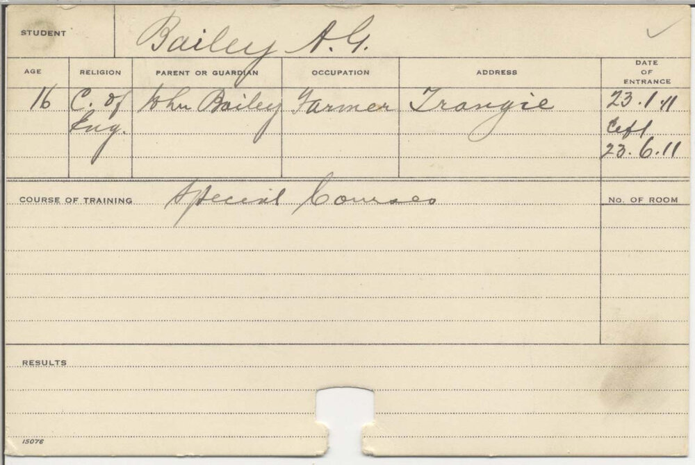 BAILEY, A G (Special Courses)