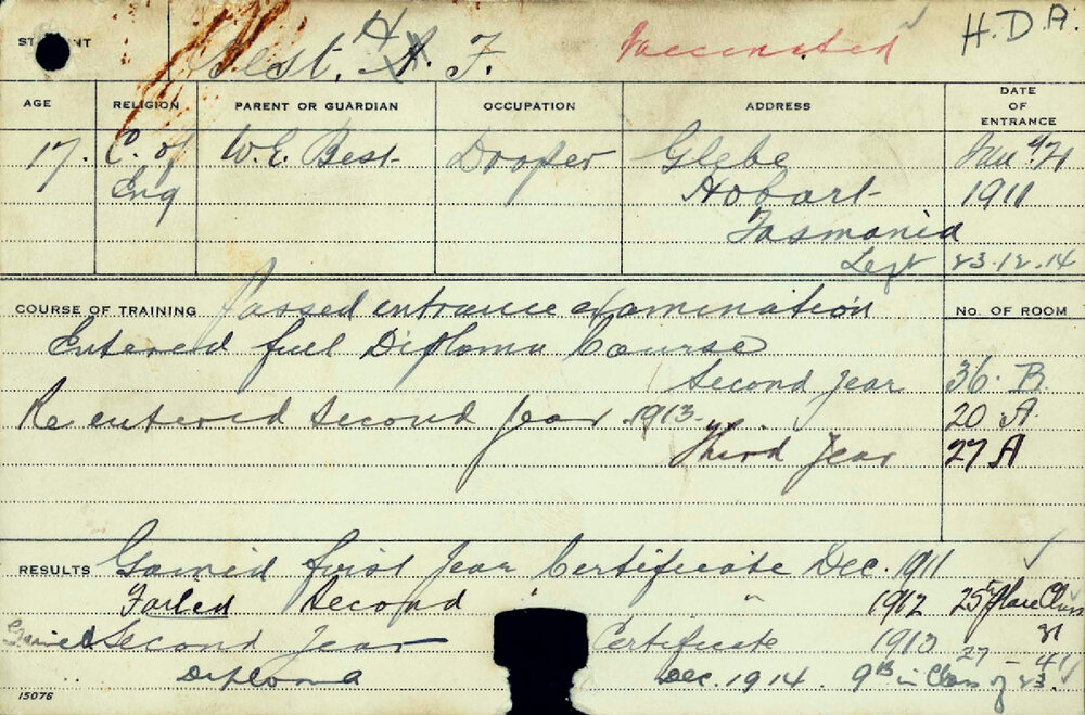 BEST, HF (Hawkesbury Diploma of Agriculture (HDA))