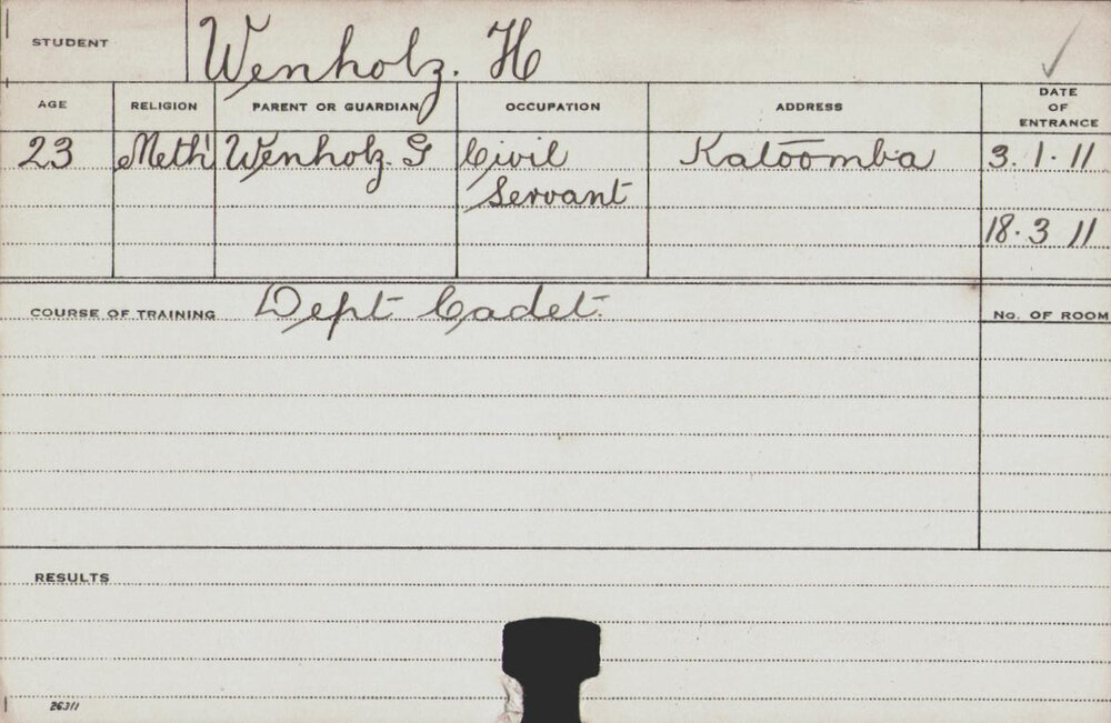 WENHOLZ, Harold (Course Not Identified)
