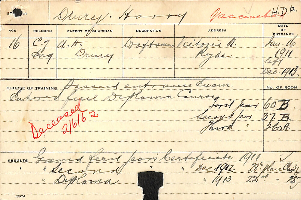 DRURY, Harry (Hawkesbury Diploma of Agriculture (HDA))