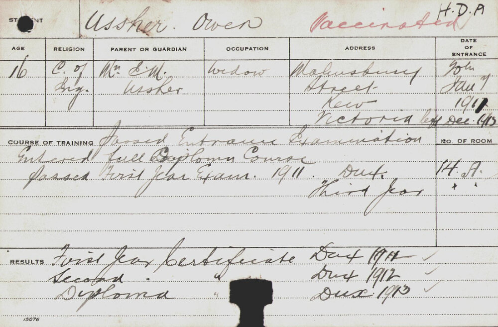 Ussher, Owen (Hawkesbury Diploma of Agriculture (HDA))