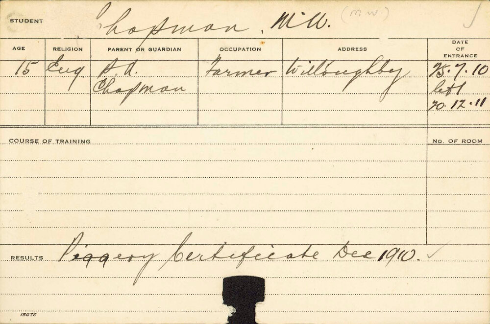 CHAPMAN, MW (Certificate - Piggery)