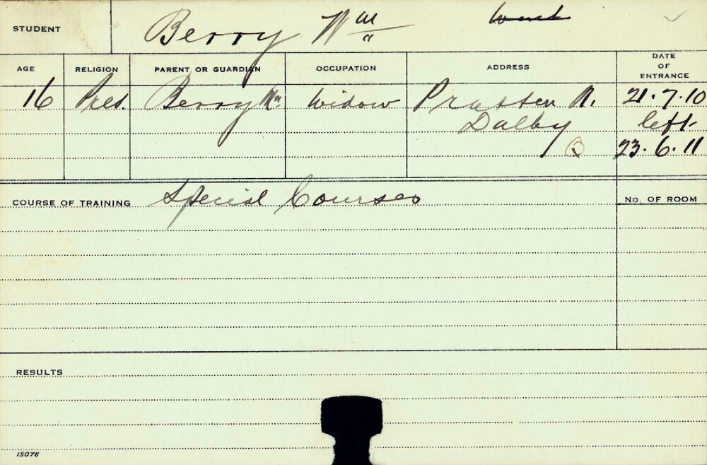 BERRY, W (Special Courses)