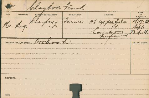 CLAYTON, Frank (Certificate - Orchard)