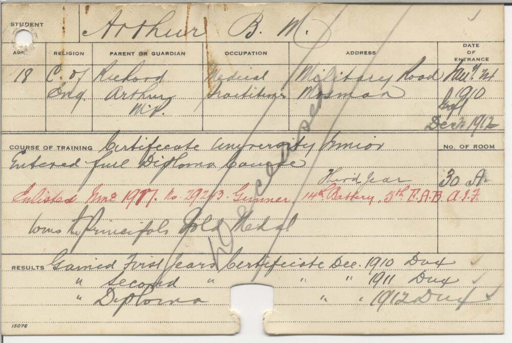 ARTHUR, Bruce Murray (Hawkesbury Diploma of Agriculture (HDA) (Dux))