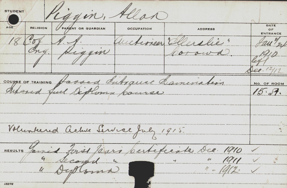 PIGGIN, Allan (Full Diploma Courses)