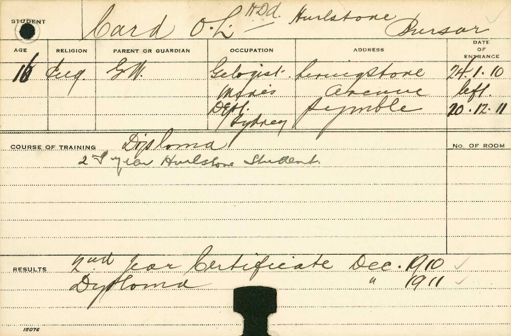 CARD, OL (Hawkesbury Diploma of Agriculture (HDA))