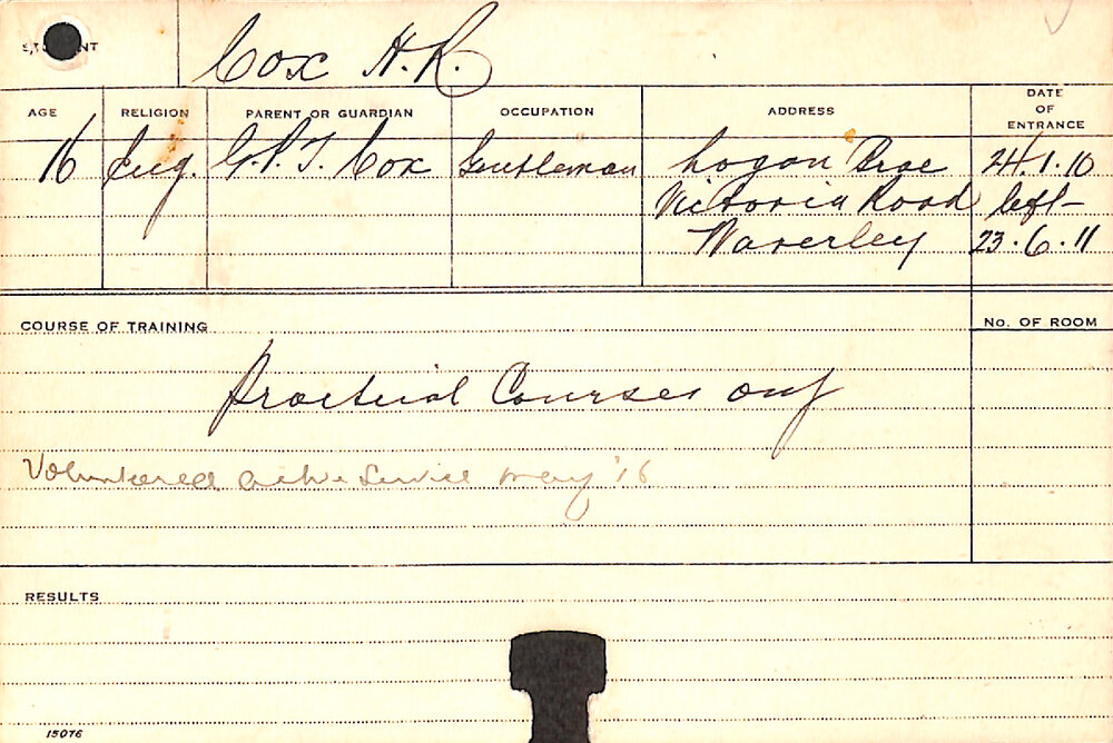 COX, HR (Practical Courses)