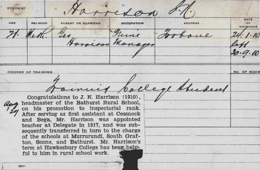 HARRISON, JN (Training college student)