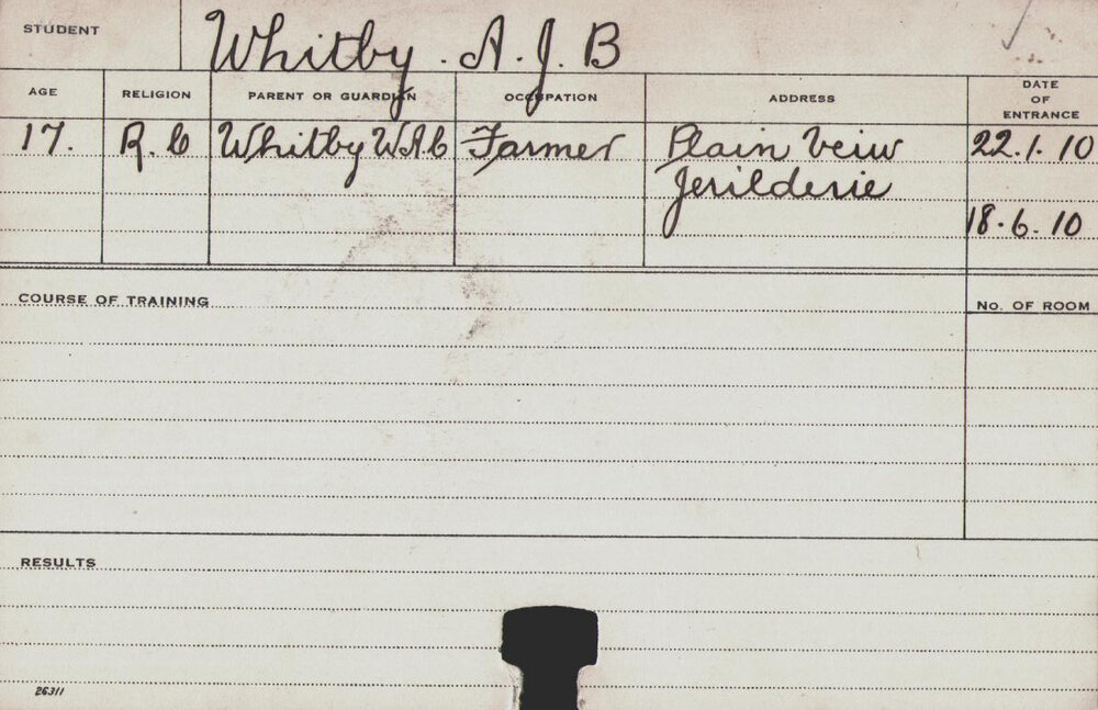 WHITBY, AJB (Course Not Identified)