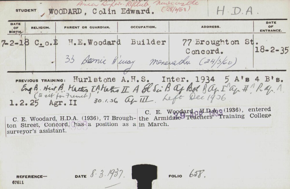 Woodard, Colin Edward (Hawkesbury Diploma of Agriculture (HDA))