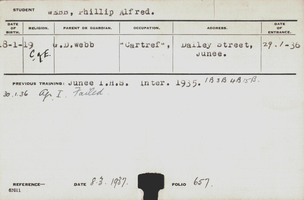 Webb, Phillip Alfred (Hawkesbury Diploma of Agriculture (HDA))