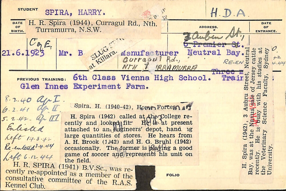Spira, Harry (Hawkesbury Diploma of Agriculture (HDA))