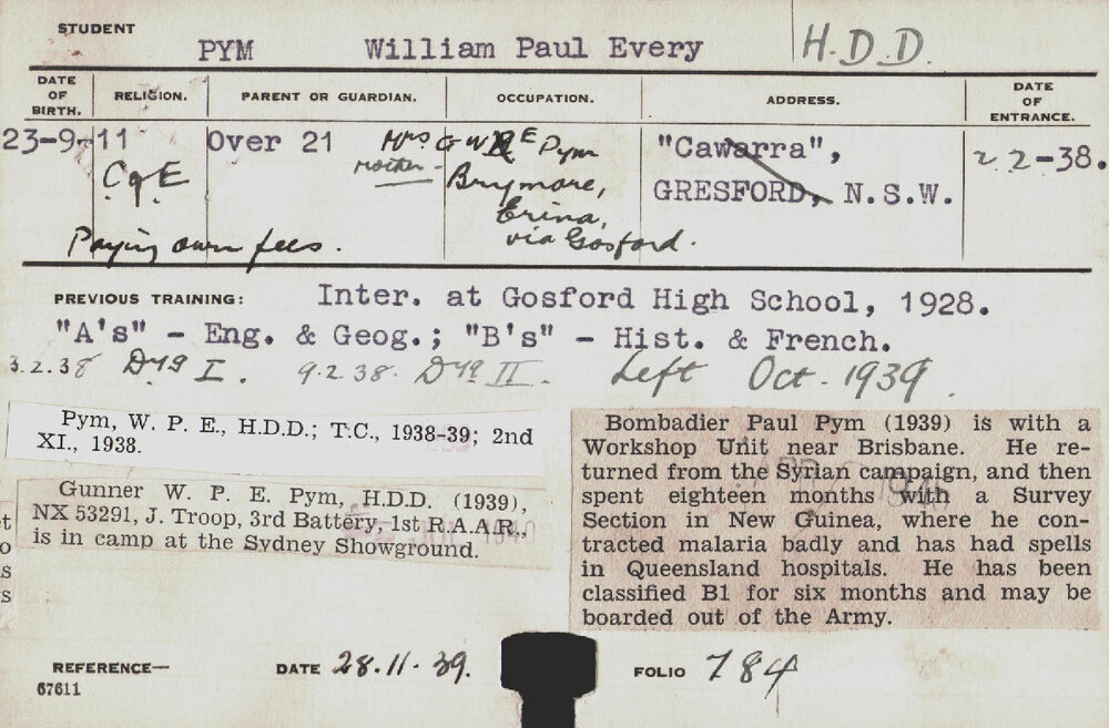 PYM, William Paul Every (Hawkesbury Diploma in Dairy (HDD))