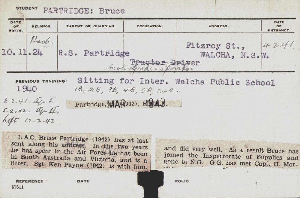 PARTRIDGE, Bruce (Hawkesbury Diploma of Agriculture (HDA))