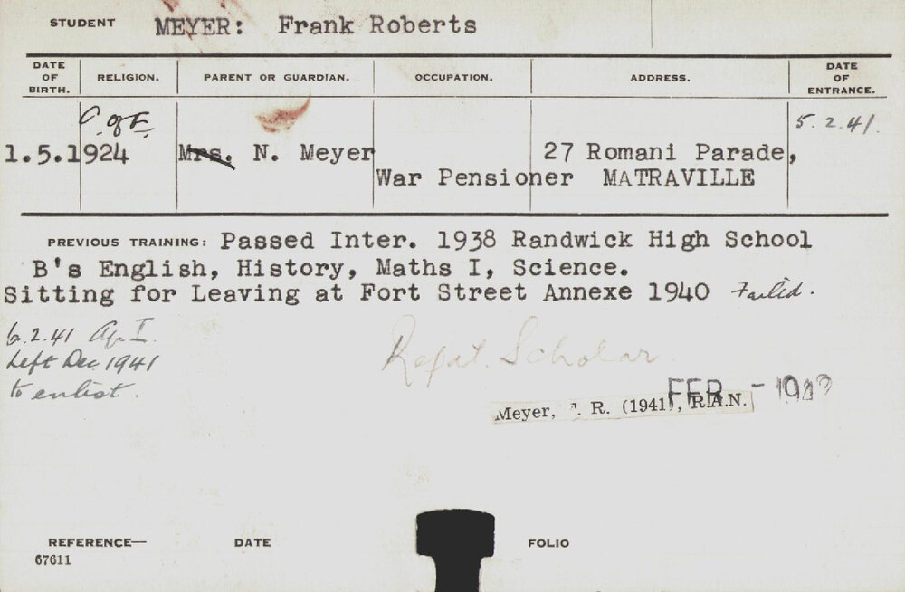 MEYER, Frank Roberts (Hawkesbury Diploma of Agriculture (HDA))