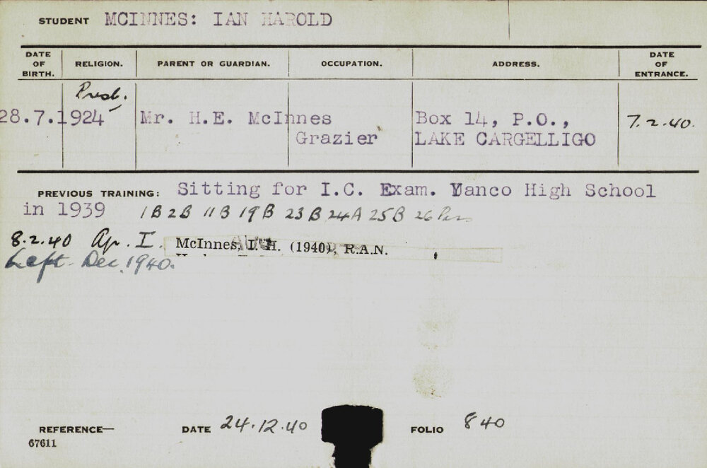 MCINNES, Ian Harold (Hawkesbury Diploma of Agriculture (HDA))