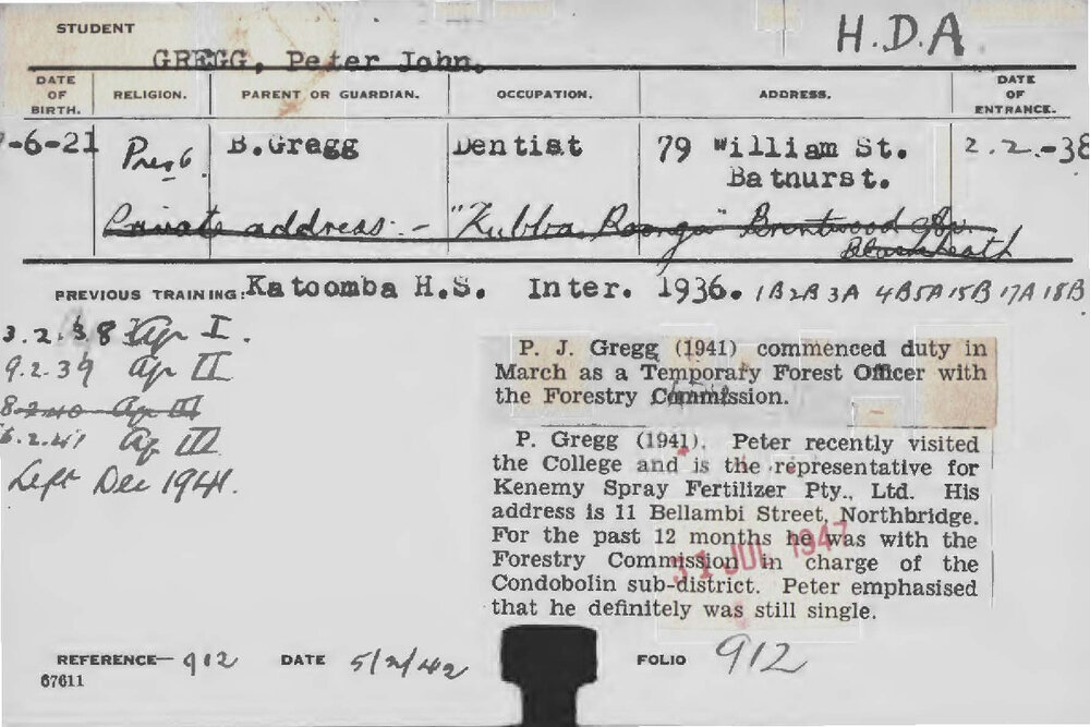 GREGG, Peter John (Hawkesbury Diploma of Agriculture (HDA))