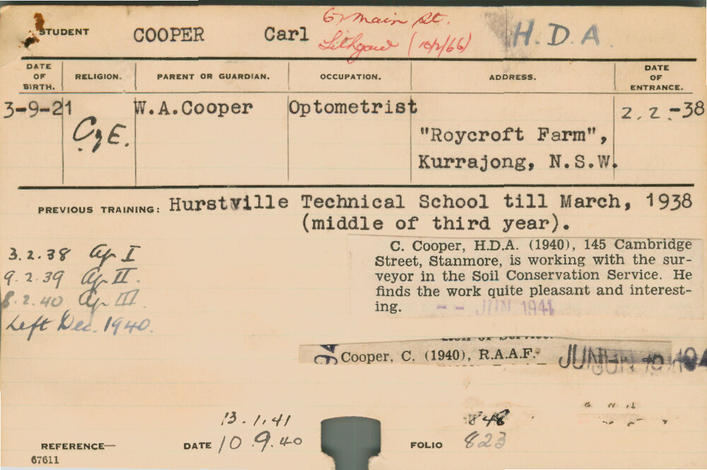COOPER, Carl (Hawkesbury Diploma of Agriculture (HDA))