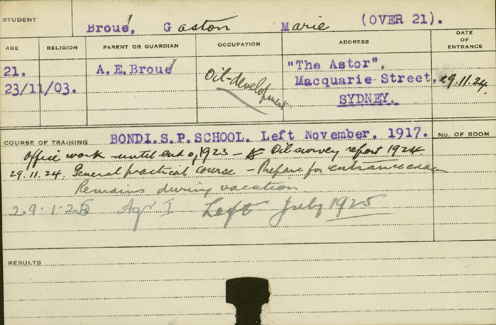 BROUE, Gaston Marie (Hawkesbury Diploma of Agriculture (HDA))