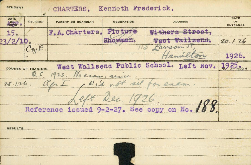 CHARTERS, Kenneth Frederick (Hawkesbury Diploma of Agriculture (HDA))