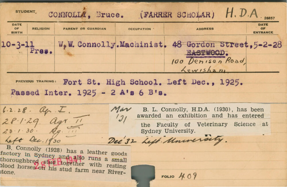 CONNOLLY, Bruce (Hawkesbury Diploma of Agriculture (HDA))