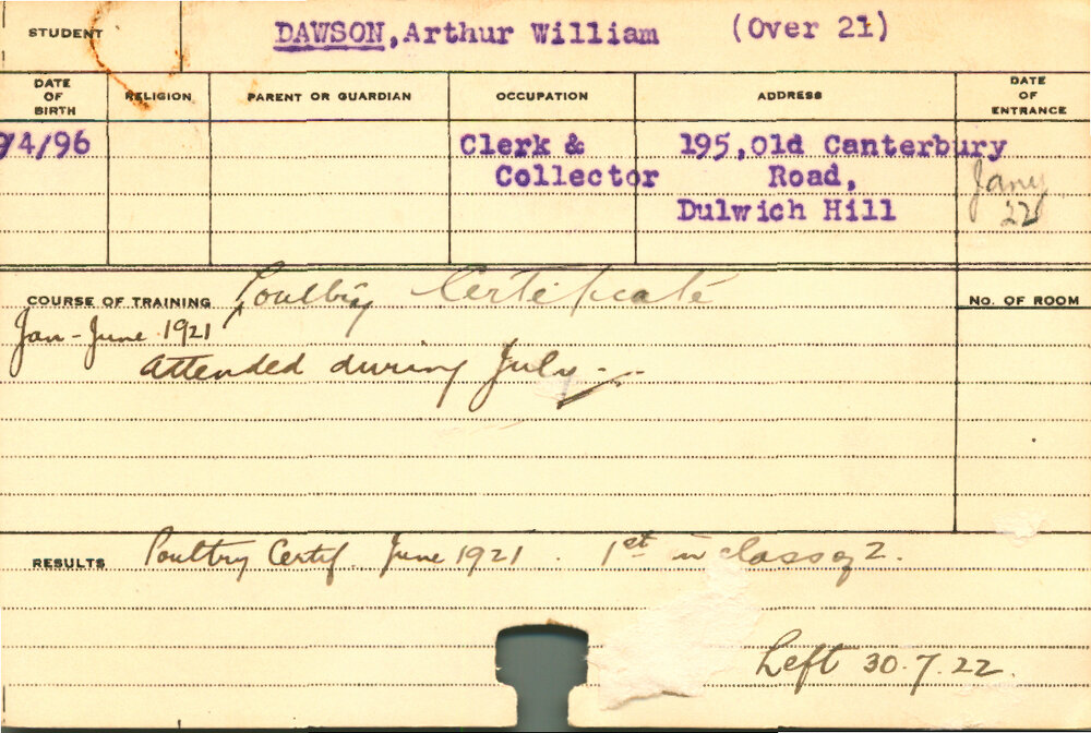 DAWSON, Arthur William (Certificate - Poultry)