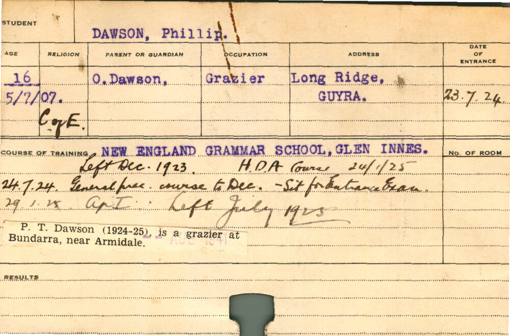 DAWSON, Phillip (Hawkesbury Diploma of Agriculture (HDA))