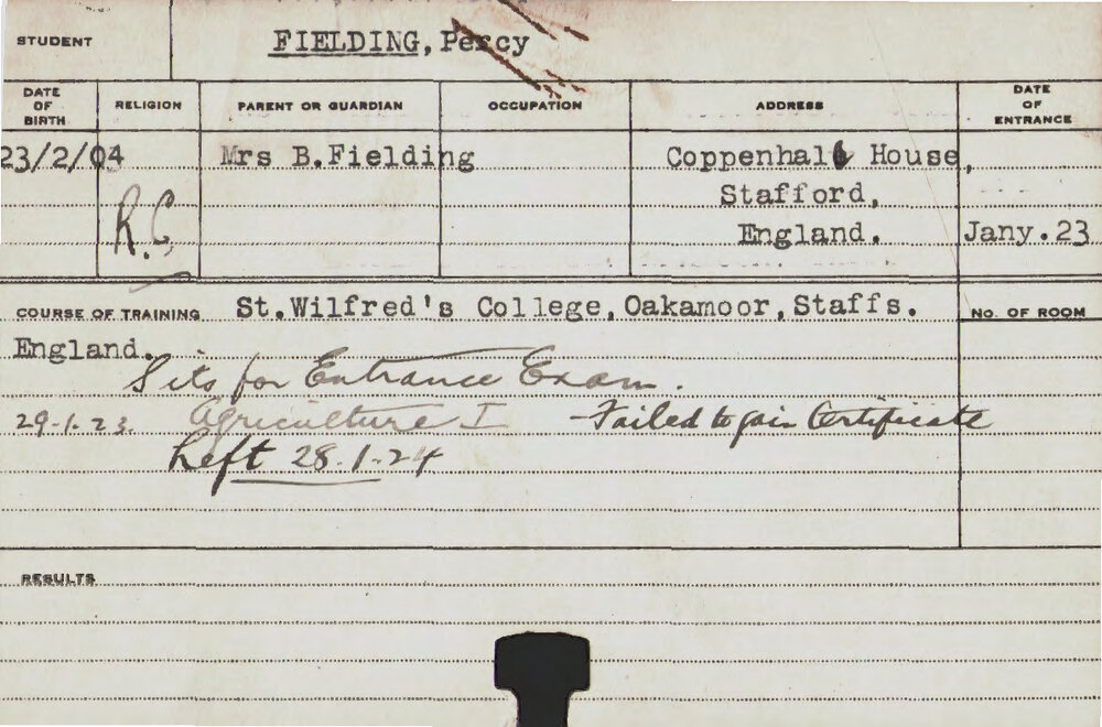 FIELDING, Percy (Hawkesbury Diploma of Agriculture (HDA))