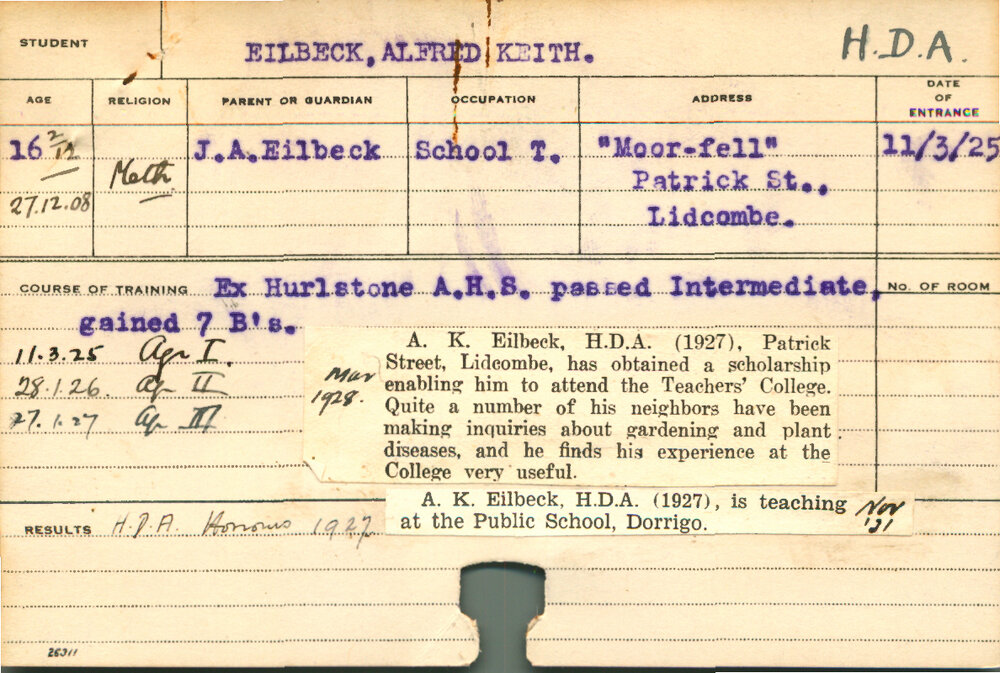 EILBACK, Alfred Keith (Hawkesbury Diploma of Agriculture (HDA))