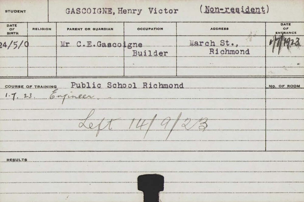 GASCOIGNE, Henry Victor (Engineer)