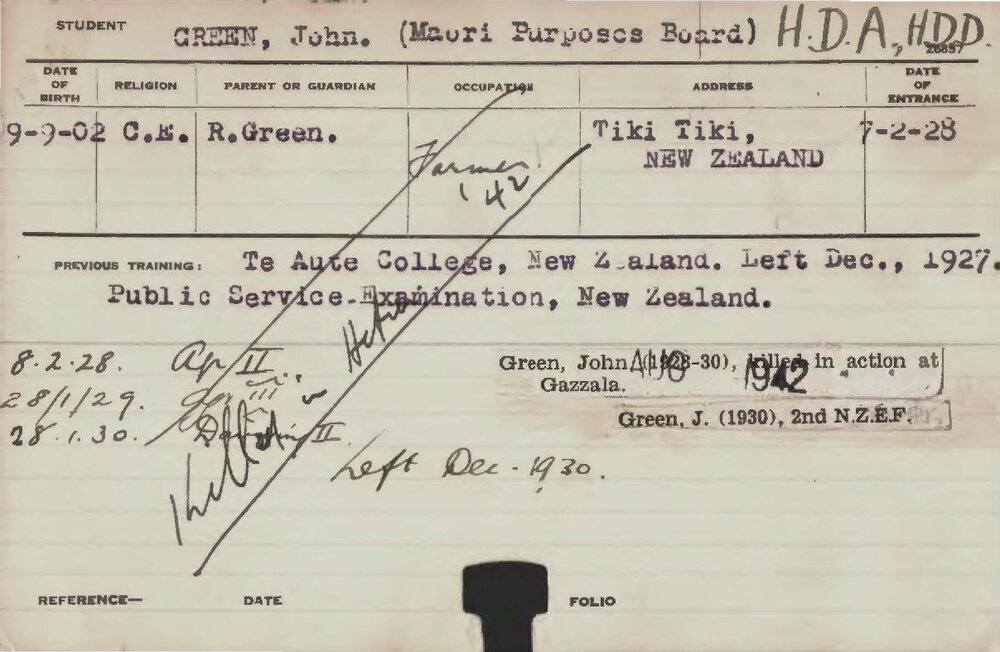 GREEN, John (Hawkesbury Diploma of Agriculture (HDA)/ Hawkesbury Diploma in Dairy)